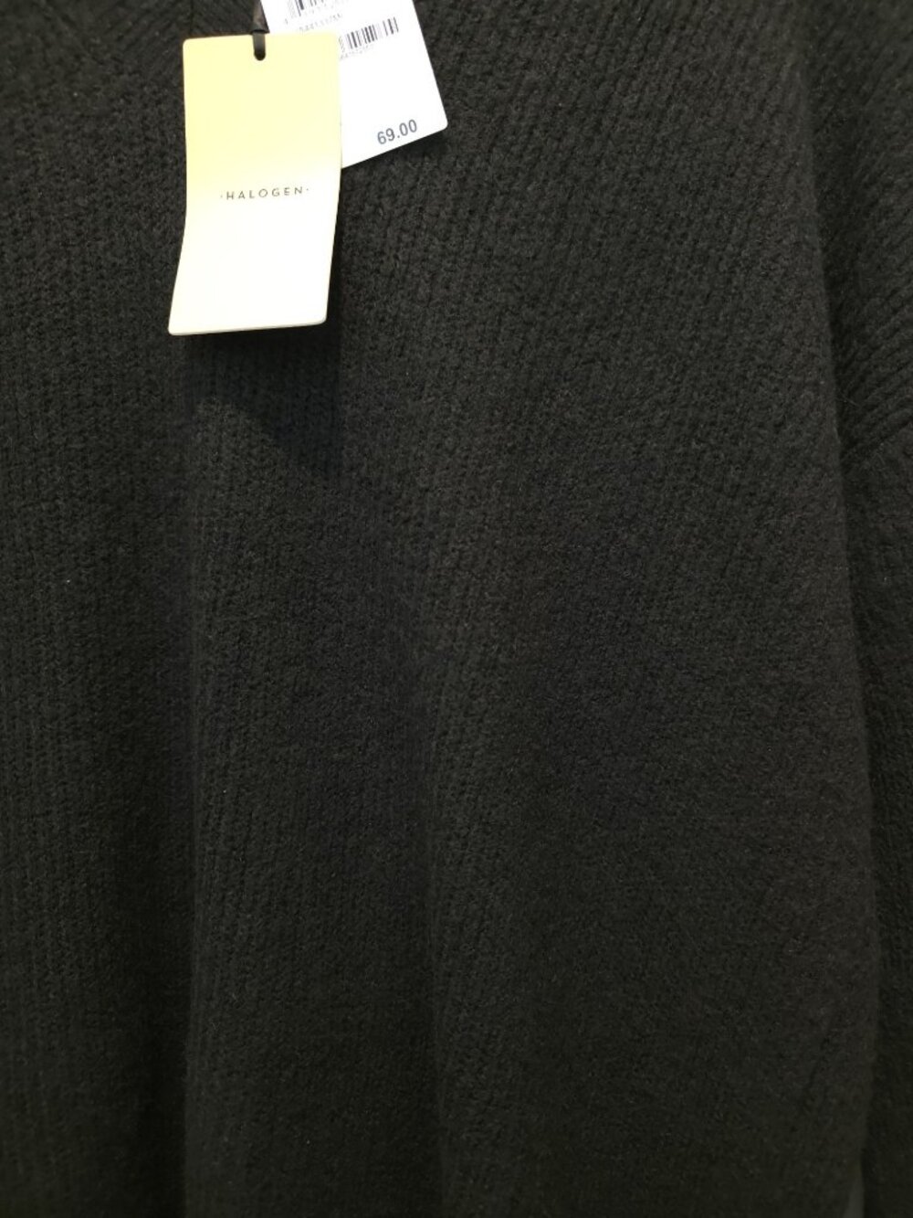 NWT Halogen Black Cozy V-Neck Long Sleeve Tunic Sweater Women's Size L - Picture 4 of 7